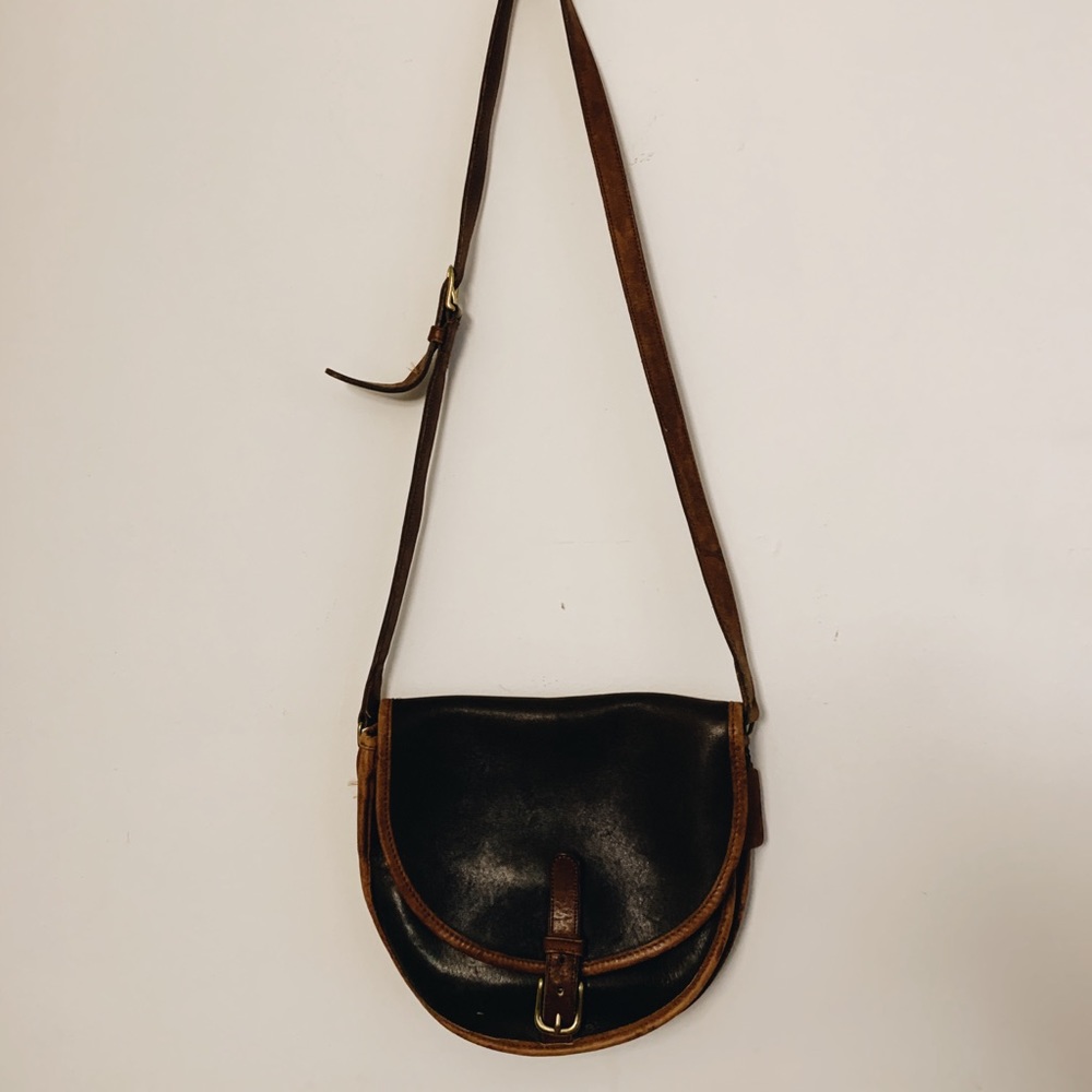 Vintage coach leather crossbody saddle bag